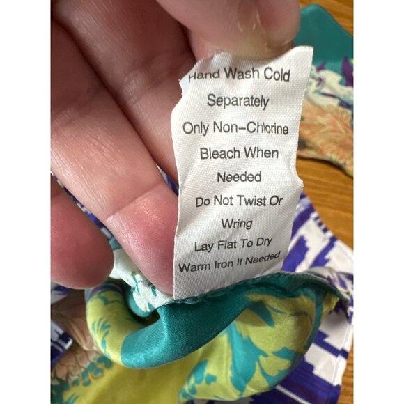 Cabi Floral Print Boho Tunic Top Button Placket 3/4 Sleeves With Tie Waist Sz S - Picture 9 of 10